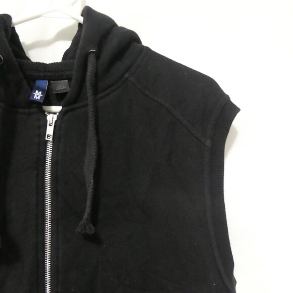 DIVIDED - H&M | medium | Black Sleeveless Hooded Vest | Zip-Up Front Closure - Picture 7 of 14